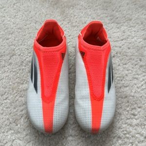 Adidas Speedflow White and Orange Boy’s Soccer Cleats - Size 11